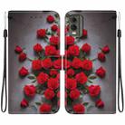 For Nokia C32 Crystal Texture Colored Drawing Leather Phone Case(Red Roses) - 1