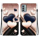 For Nokia G22 Crystal Texture Colored Drawing Leather Phone Case(Love Heart) - 1