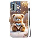 For Nokia G22 Crystal Texture Colored Drawing Leather Phone Case(Diamond Bear) - 3