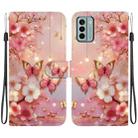 For Nokia G22 Crystal Texture Colored Drawing Leather Phone Case(Lantern Butterflies) - 1
