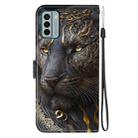 For Nokia G22 Crystal Texture Colored Drawing Leather Phone Case(Black Gold Lion) - 3