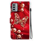 For Nokia G22 Crystal Texture Colored Drawing Leather Phone Case(Pearl Butterfly Rose) - 3