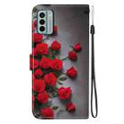 For Nokia G22 Crystal Texture Colored Drawing Leather Phone Case(Red Roses) - 3