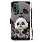For Nokia XR21 Crystal Texture Colored Drawing Leather Phone Case(Milk Tea Bear) - 3