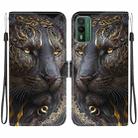 For Nokia XR21 Crystal Texture Colored Drawing Leather Phone Case(Black Gold Lion) - 1