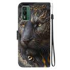For Nokia XR21 Crystal Texture Colored Drawing Leather Phone Case(Black Gold Lion) - 3