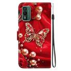 For Nokia XR21 Crystal Texture Colored Drawing Leather Phone Case(Pearl Butterfly Rose) - 3