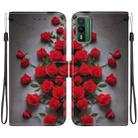For Nokia XR21 Crystal Texture Colored Drawing Leather Phone Case(Red Roses) - 1