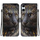 For Sony Xperia 10 VI Crystal Texture Colored Drawing Leather Phone Case(Black Gold Lion) - 1
