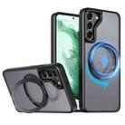 For Samsung Galaxy S22 5G kalebol MagSafe Metal Ring Holder Phone Case(Black) - 1