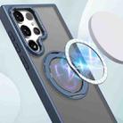 For Samsung Galaxy S23 Ultra 5G kalebol MagSafe Metal Ring Holder Phone Case(Blue) - 2