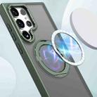 For Samsung Galaxy S23 Ultra 5G kalebol MagSafe Metal Ring Holder Phone Case(Green) - 2