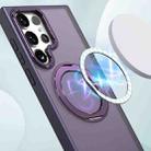 For Samsung Galaxy S23 Ultra 5G kalebol MagSafe Metal Ring Holder Phone Case(Dark Purple) - 2