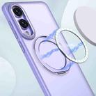 For Samsung Galaxy S25 Edge 5G kalebol MagSafe Metal Ring Holder Phone Case(Light Purple) - 2