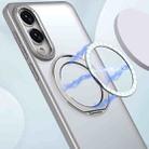 For Samsung Galaxy S25 Edge 5G kalebol MagSafe Metal Ring Holder Phone Case(Titanium Gray) - 2
