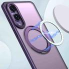 For Samsung Galaxy S25 Edge 5G kalebol MagSafe Metal Ring Holder Phone Case(Dark Purple) - 2
