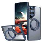 For Samsung Galaxy S25 Ultra 5G kalebol MagSafe Metal Ring Holder Phone Case(Blue) - 1