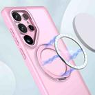 For Samsung Galaxy S25 Ultra 5G kalebol MagSafe Metal Ring Holder Phone Case(Pink) - 2