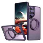 For Samsung Galaxy S25 Ultra 5G kalebol MagSafe Metal Ring Holder Phone Case(Dark Purple) - 1