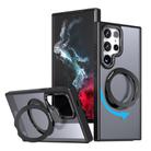 For Samsung Galaxy S24 Ultra 5G kalebol MagSafe Metal Ring Holder Phone Case(Black) - 1