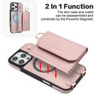 For iPhone 16 Plus AwQuer 2 in 1 Crossbody Wallet Leather Back Phone Case(Rose Gold) - 3