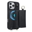 For iPhone 14 Pro AwQuer 2 in 1 Crossbody Wallet Leather Back Phone Case(Black) - 2