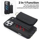 For iPhone 14 Pro AwQuer 2 in 1 Crossbody Wallet Leather Back Phone Case(Black) - 3