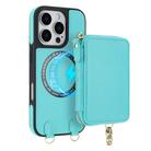 For iPhone 16 Pro Max AwQuer 2 in 1 Crossbody Wallet Leather Back Phone Case(Light Green) - 2