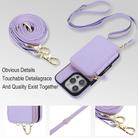 For iPhone 16 Plus AwQuer 2 in 1 Crossbody Wallet Leather Back Phone Case(Light Purple) - 3
