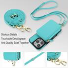 For iPhone 15 Pro Max AwQuer 2 in 1 Crossbody Wallet Leather Back Phone Case(Light Green) - 3