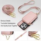 For iPhone 14 Plus AwQuer 2 in 1 Crossbody Wallet Leather Back Phone Case(Rose Gold) - 3