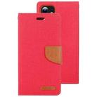 For iPhone 12 mini GOOSPERY CANVAS DIARY Cross Texture Horizontal Flip Leather Case with Card Slots & Wallet & Holder(Red) - 2