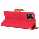 For iPhone 12 mini GOOSPERY CANVAS DIARY Cross Texture Horizontal Flip Leather Case with Card Slots & Wallet & Holder(Red) - 3