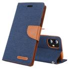 For iPhone 12 mini GOOSPERY CANVAS DIARY Cross Texture Horizontal Flip Leather Case with Card Slots & Wallet & Holder(Navy Blue) - 1