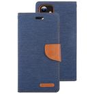 For iPhone 12 mini GOOSPERY CANVAS DIARY Cross Texture Horizontal Flip Leather Case with Card Slots & Wallet & Holder(Navy Blue) - 2
