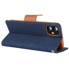 For iPhone 12 mini GOOSPERY CANVAS DIARY Cross Texture Horizontal Flip Leather Case with Card Slots & Wallet & Holder(Navy Blue) - 3
