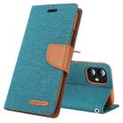For iPhone 12 mini GOOSPERY CANVAS DIARY Cross Texture Horizontal Flip Leather Case with Card Slots & Wallet & Holder(Green) - 1