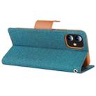 For iPhone 12 mini GOOSPERY CANVAS DIARY Cross Texture Horizontal Flip Leather Case with Card Slots & Wallet & Holder(Green) - 3