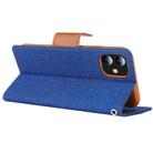 For iPhone 12 mini GOOSPERY CANVAS DIARY Cross Texture Horizontal Flip Leather Case with Card Slots & Wallet & Holder(Blue) - 3