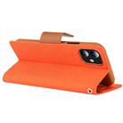 For iPhone 12 mini GOOSPERY CANVAS DIARY Cross Texture Horizontal Flip Leather Case with Card Slots & Wallet & Holder(Orange) - 3