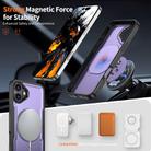 For iPhone 16 kalebol Metal 360 Degree Rotation Holder MagSafe Phone Case(Purple) - 2