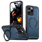 For iPhone 15 Pro Max kalebol Metal 360 Degree Rotation Holder MagSafe Phone Case(Navy Blue) - 1