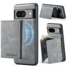 For Google Pixel 7a Fierre Shann 2 in 1 Holder RFID Card Slot Wallet MagSafe Phone Case(Grey) - 2