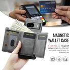 For Google Pixel 7a Fierre Shann 2 in 1 Holder RFID Card Slot Wallet MagSafe Phone Case(Grey) - 3