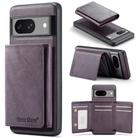 For Google Pixel 7a Fierre Shann 2 in 1 Holder RFID Card Slot Wallet MagSafe Phone Case(Purple) - 1