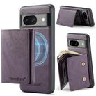 For Google Pixel 7a Fierre Shann 2 in 1 Holder RFID Card Slot Wallet MagSafe Phone Case(Purple) - 2