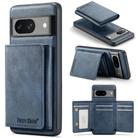 For Google Pixel 8 Fierre Shann 2 in 1 Holder RFID Card Slot Wallet MagSafe Phone Case(Blue) - 1