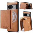 For Google Pixel 8a Fierre Shann 2 in 1 Holder RFID Card Slot Wallet MagSafe Phone Case(Dark Brown) - 2