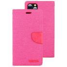 For iPhone 12 Pro Max GOOSPERY CANVAS DIARY Cross Texture Horizontal Flip Leather Case with Card Slots & Wallet & Holder(Rose Red) - 2