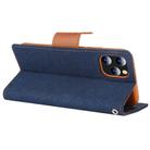 For iPhone 12 Pro Max GOOSPERY CANVAS DIARY Cross Texture Horizontal Flip Leather Case with Card Slots & Wallet & Holder(Navy Blue) - 3